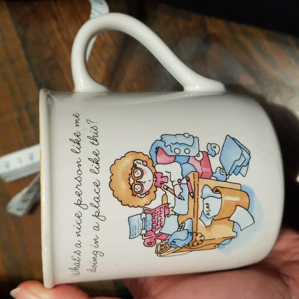 Vintage 1985 Hallmark Rum Shots Office Admin coffee cup